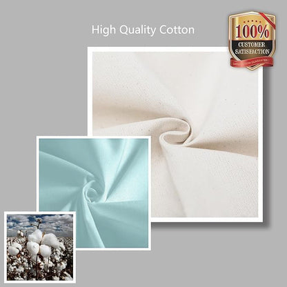 Sky Blue and Beige Large Canvas Tote Bag | 19" x 15" x 6"