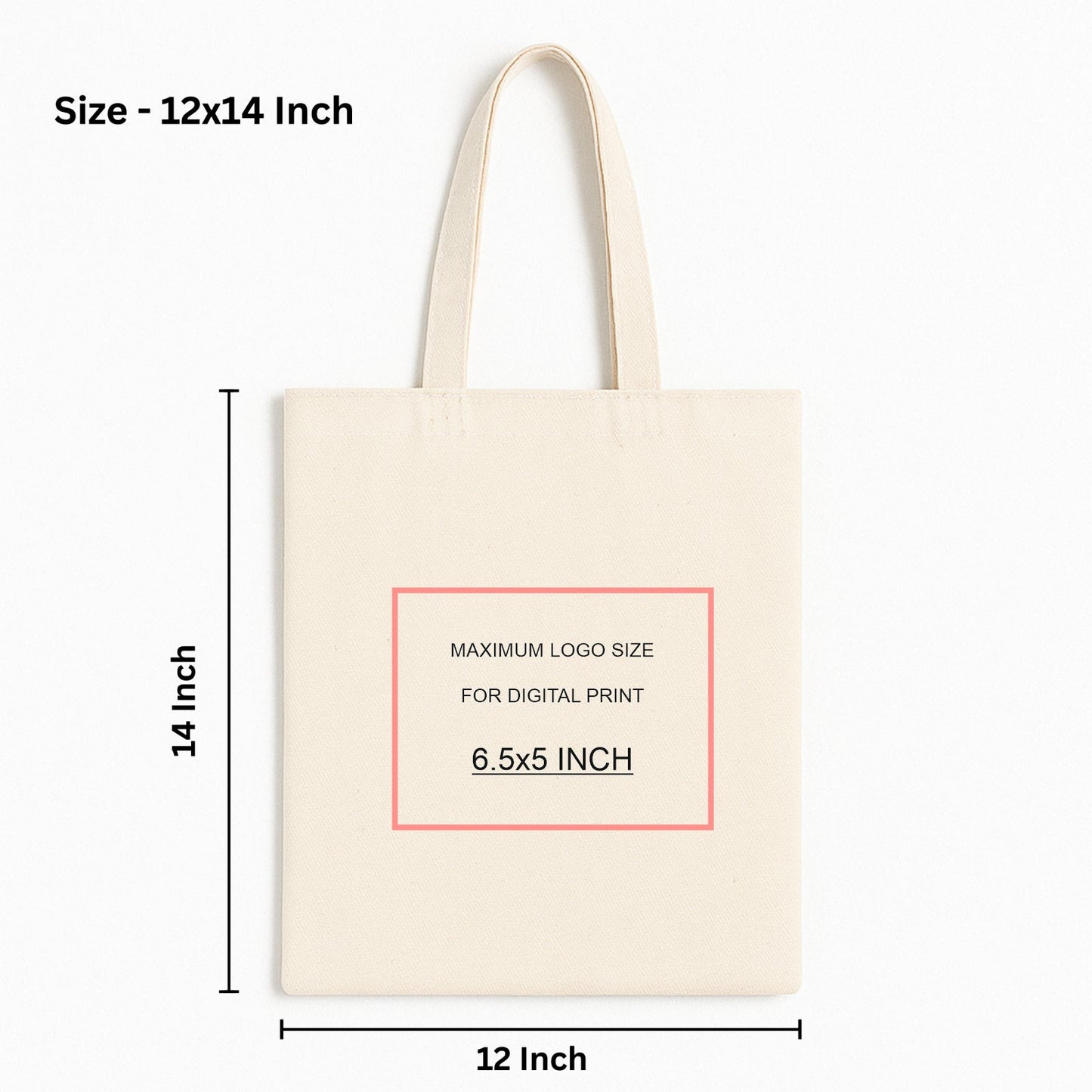 Custom 12x14 Inch Cotton Tote Bag | 150 GSM