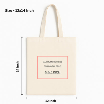 Custom 12x14 Inch Cotton Tote Bag | 150 GSM