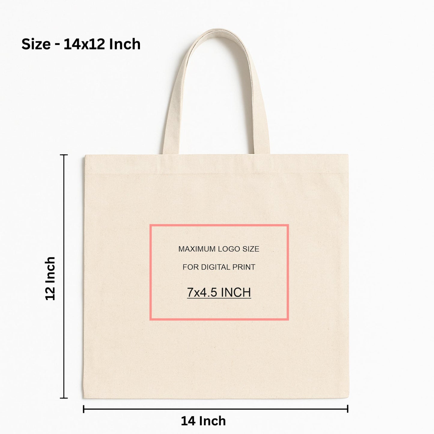 14x12  Inch Cotton Canvas Tote Bag