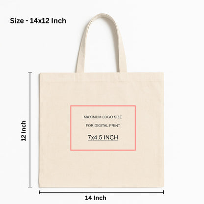 14x12  Inch Cotton Canvas Tote Bag