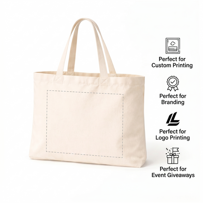 14x12  Inch Cotton Canvas Tote Bag