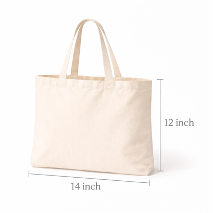 14x12  Inch Cotton Canvas Tote Bag