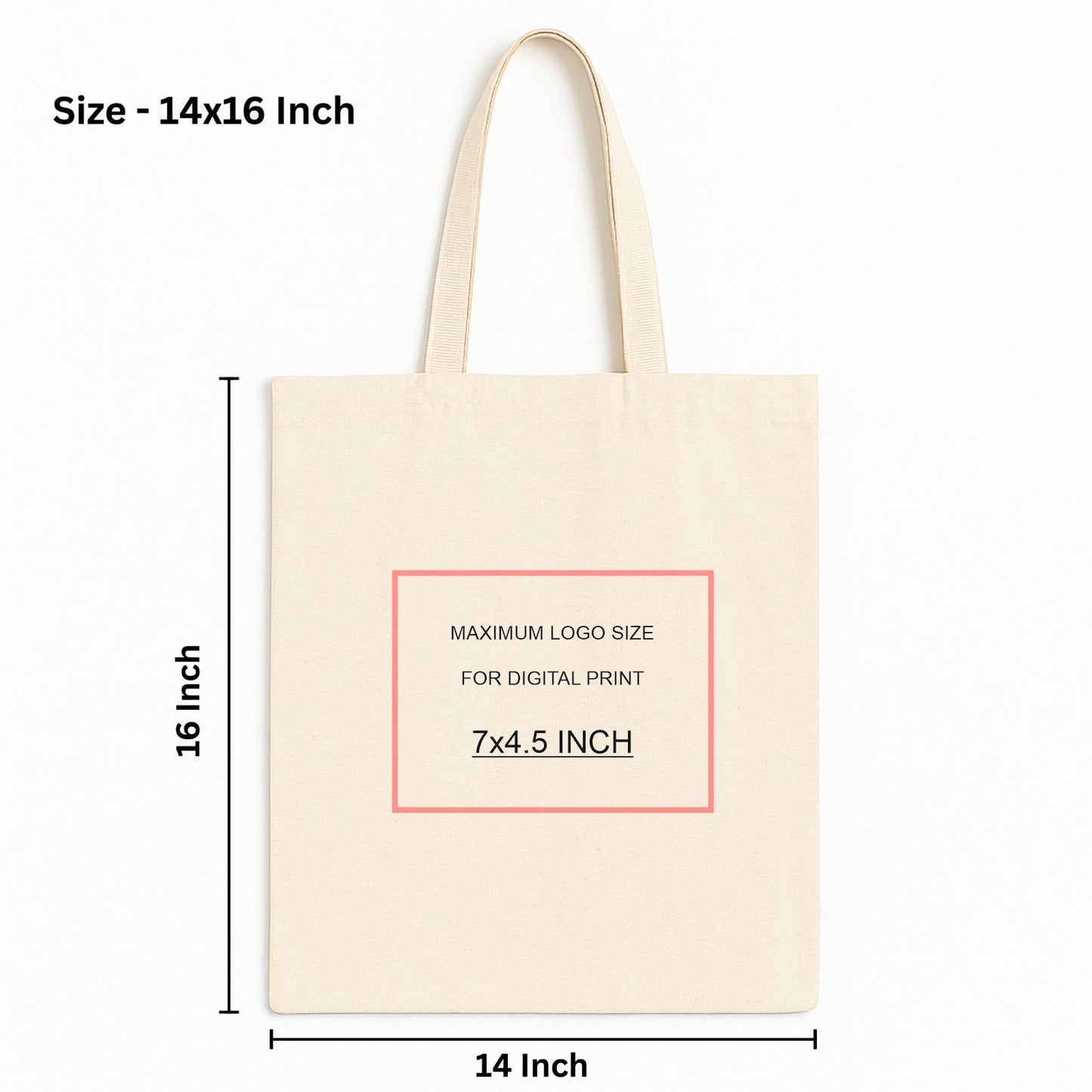 Custom 14x16 Inch Cotton Tote Bag | 150 GSM