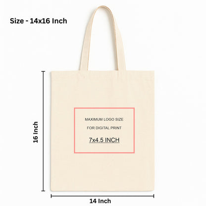 Custom 14x16 Inch Cotton Tote Bag | 150 GSM