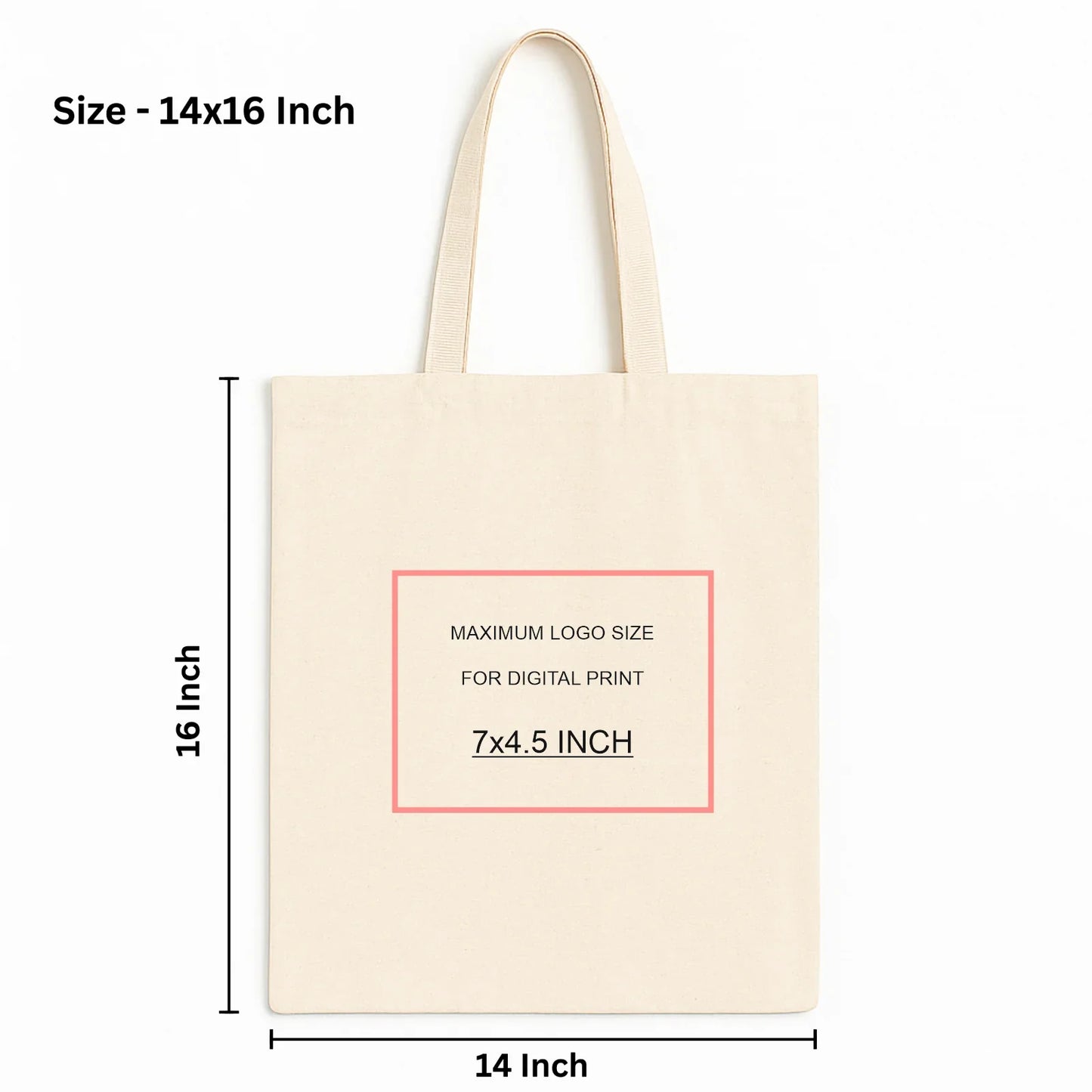 Custom 14x16 Inch Cotton Tote Bag | 220 GSM