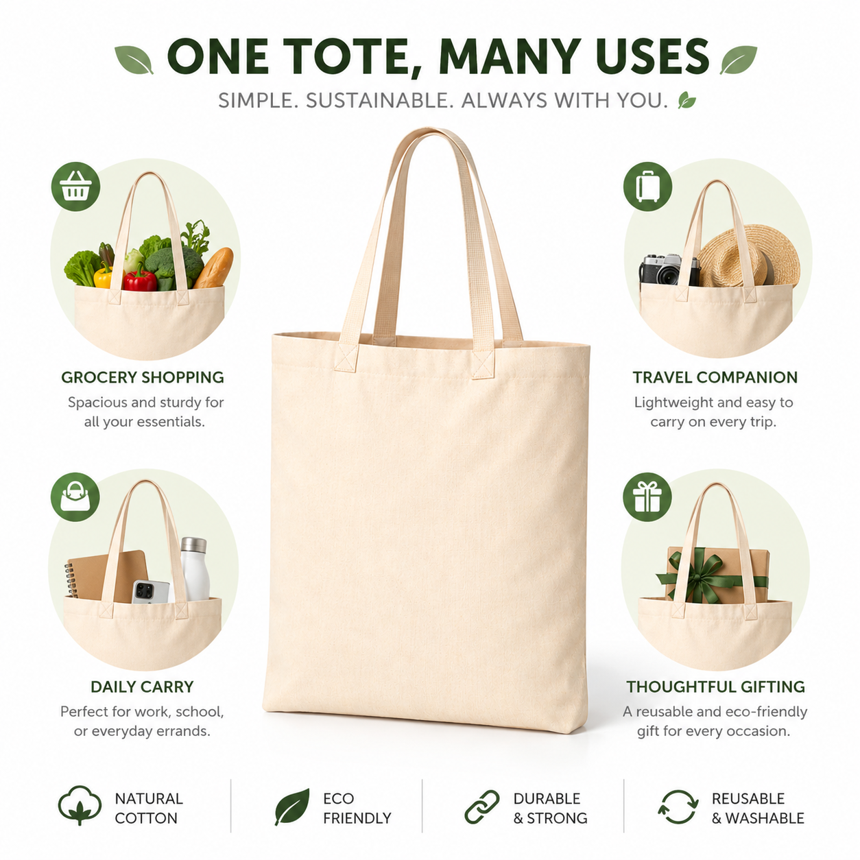 14x18 Inch Cotton Tote Bag | 150 GSM
