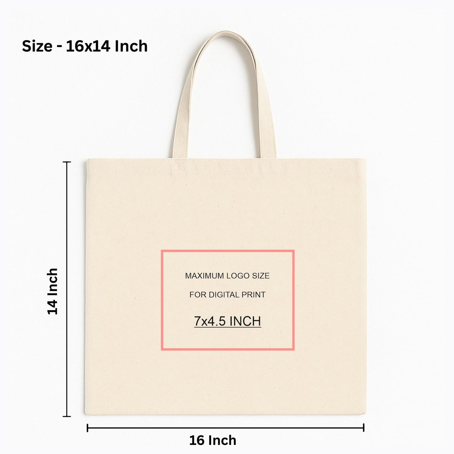 Custom 16x14 Inch Cotton Tote Bag | 150 GSM
