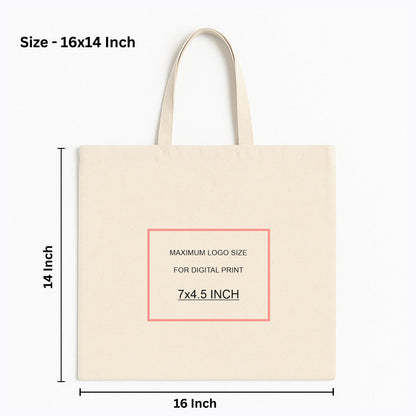 Custom 16x14 Inch Cotton Tote Bag | 150 GSM