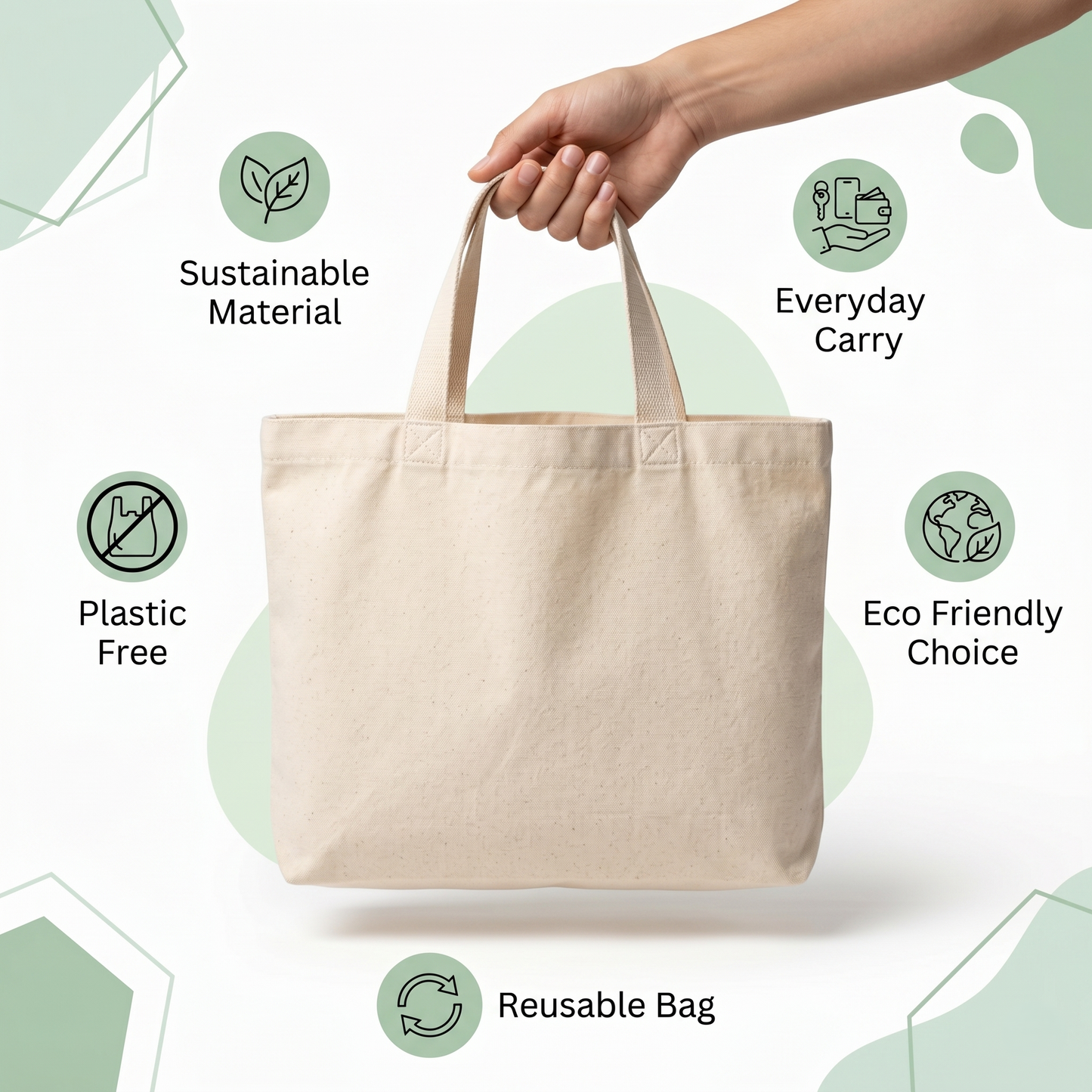 Custom 10x8x5 Inch Cotton Canvas Bag | 330 GSM