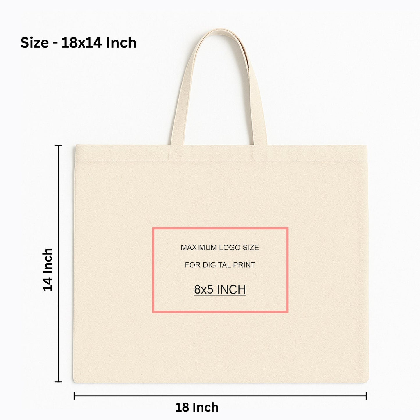 Custom 18x14 Inch Cotton Tote Bag | 150 GSM