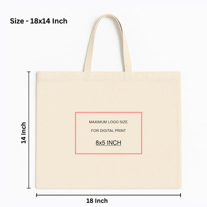 Custom 18x14 Inch Cotton Tote Bag | 150 GSM