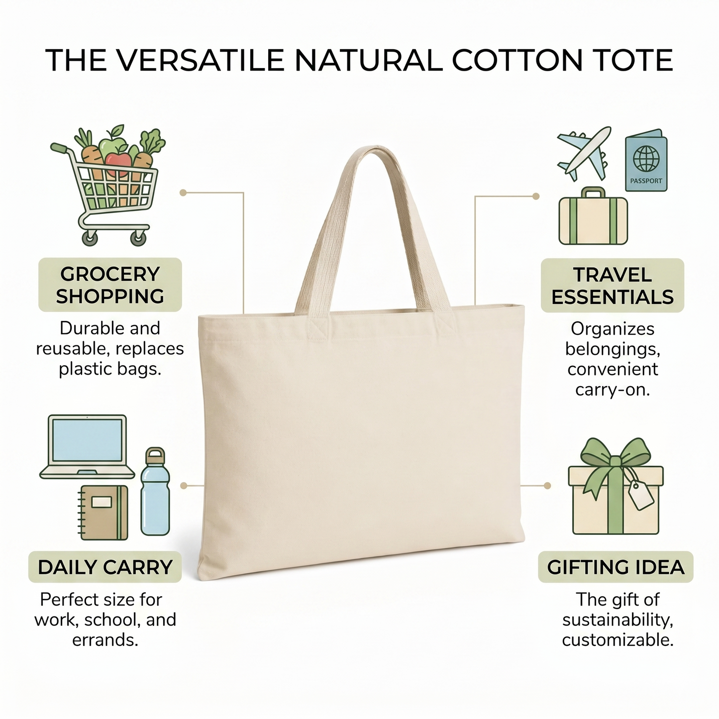 18x14 Inch Cotton Tote Bag | 150 GSM