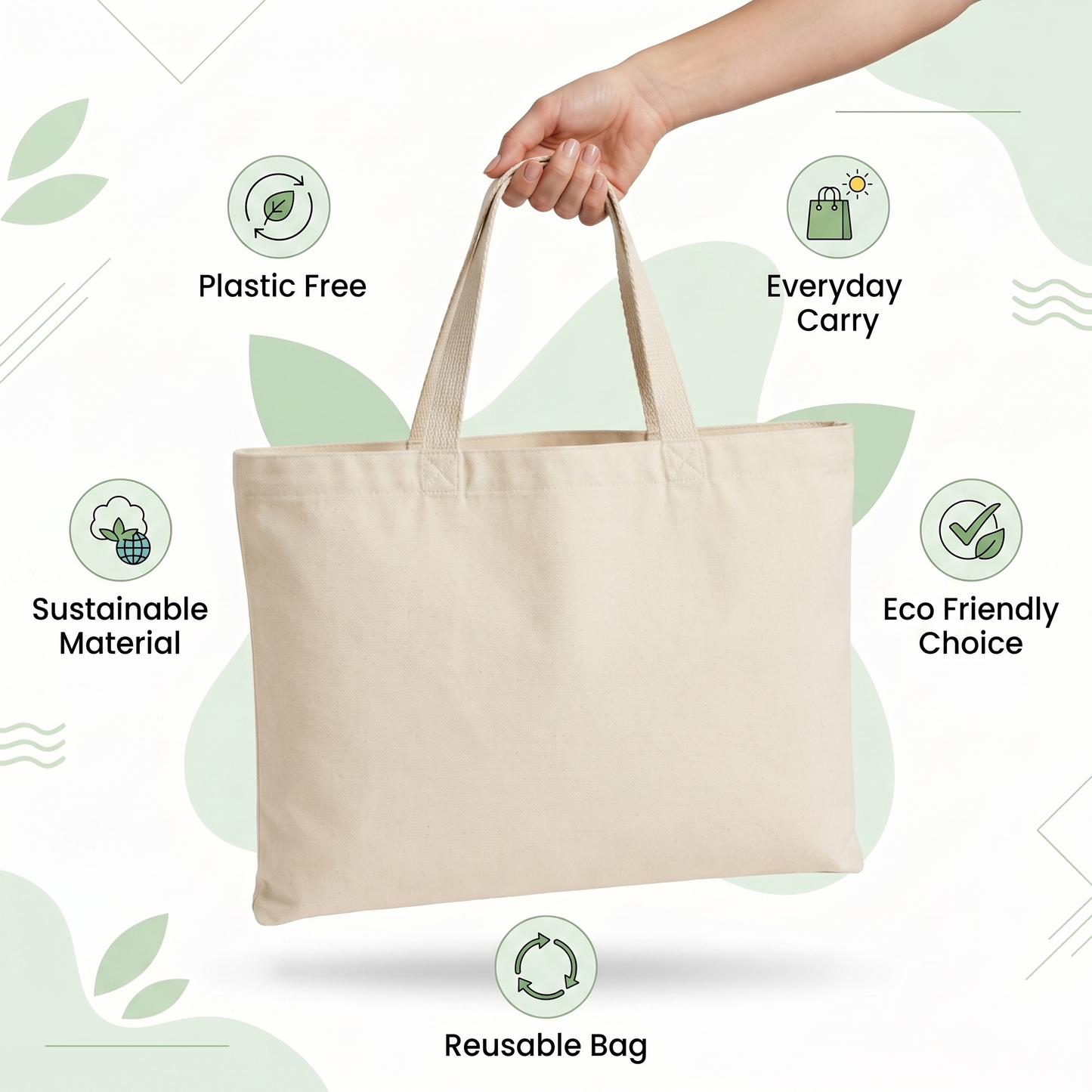 18x14 Inch Cotton Tote Bag | 150 GSM