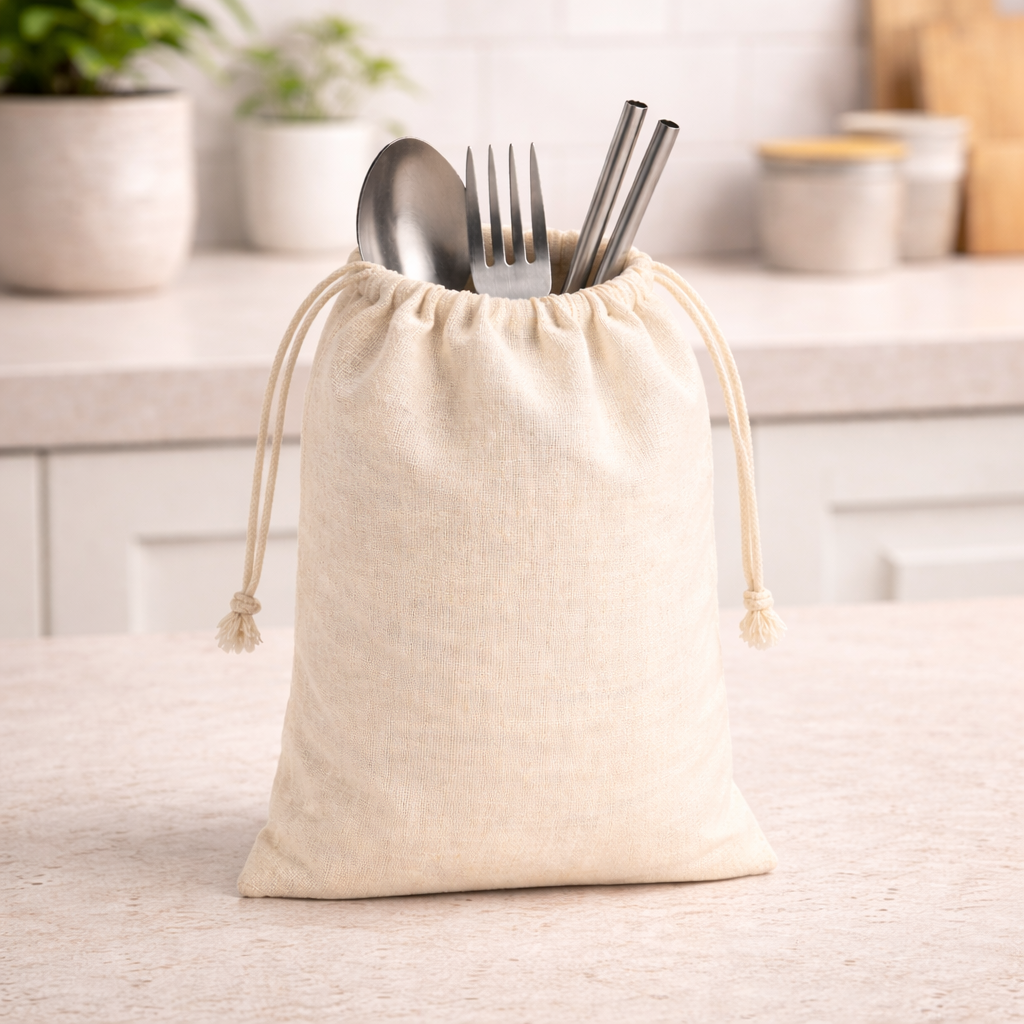 Custom 4x8 Inch Cotton Drawstring Bag | 150 GSM
