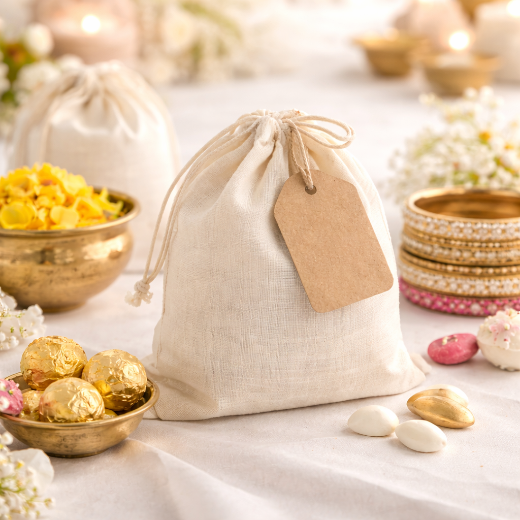 4x5 Inch Cotton Drawstring Bag | 150 GSM