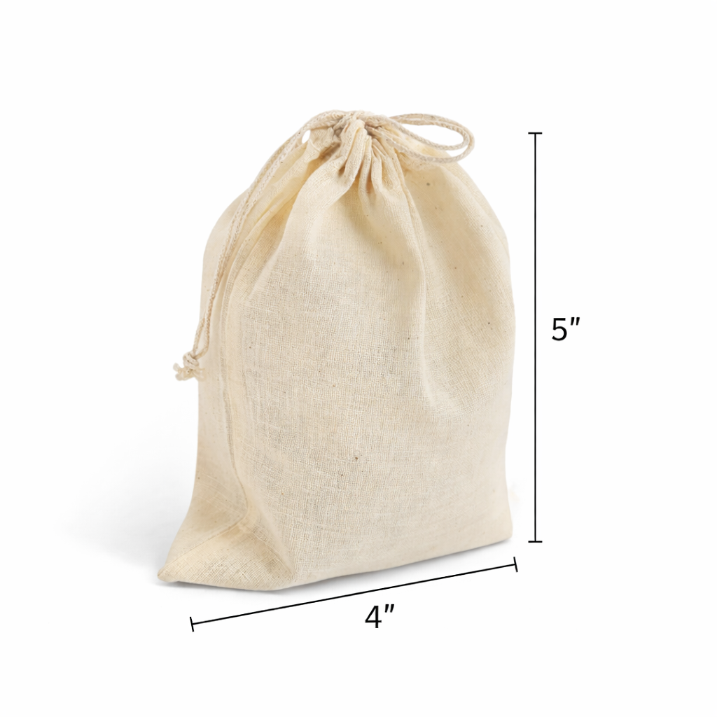Custom 4x5 Inch Cotton Drawstring Bag | 150 GSM