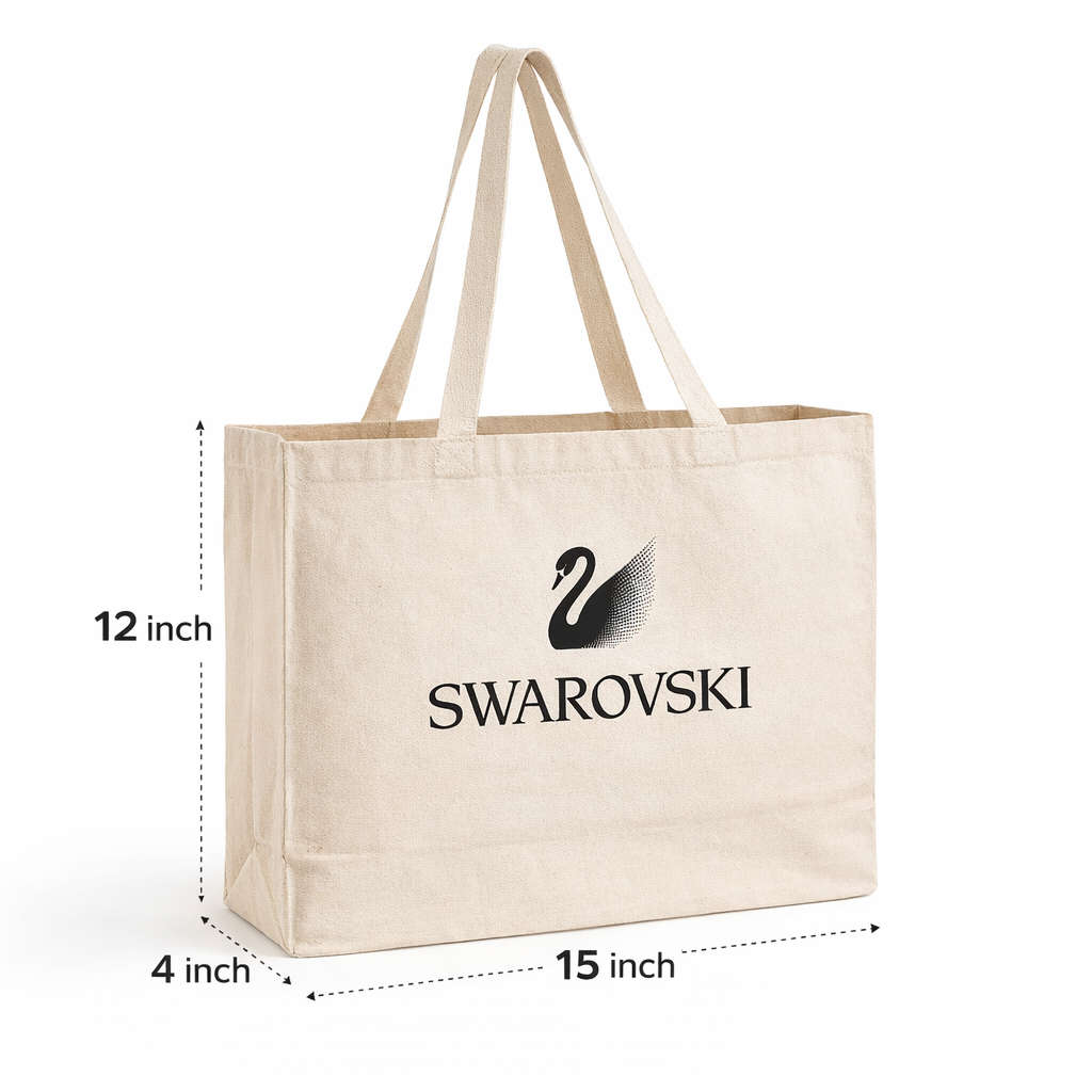 Custom 15x12x4 Inch Cotton Canvas Bag | 330 GSM