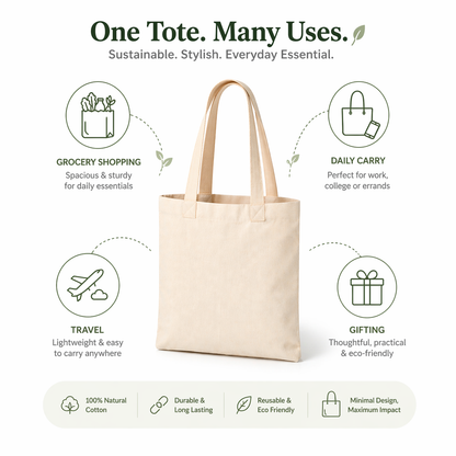 8x10 Inch Cotton Tote Bag | 150 GSM