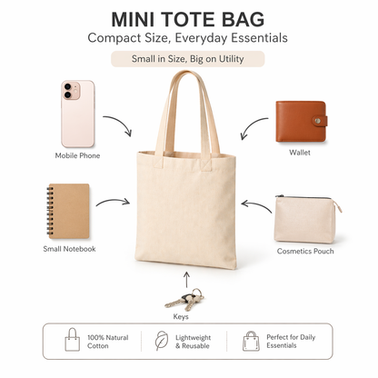 8x10 Inch Cotton Tote Bag | 150 GSM