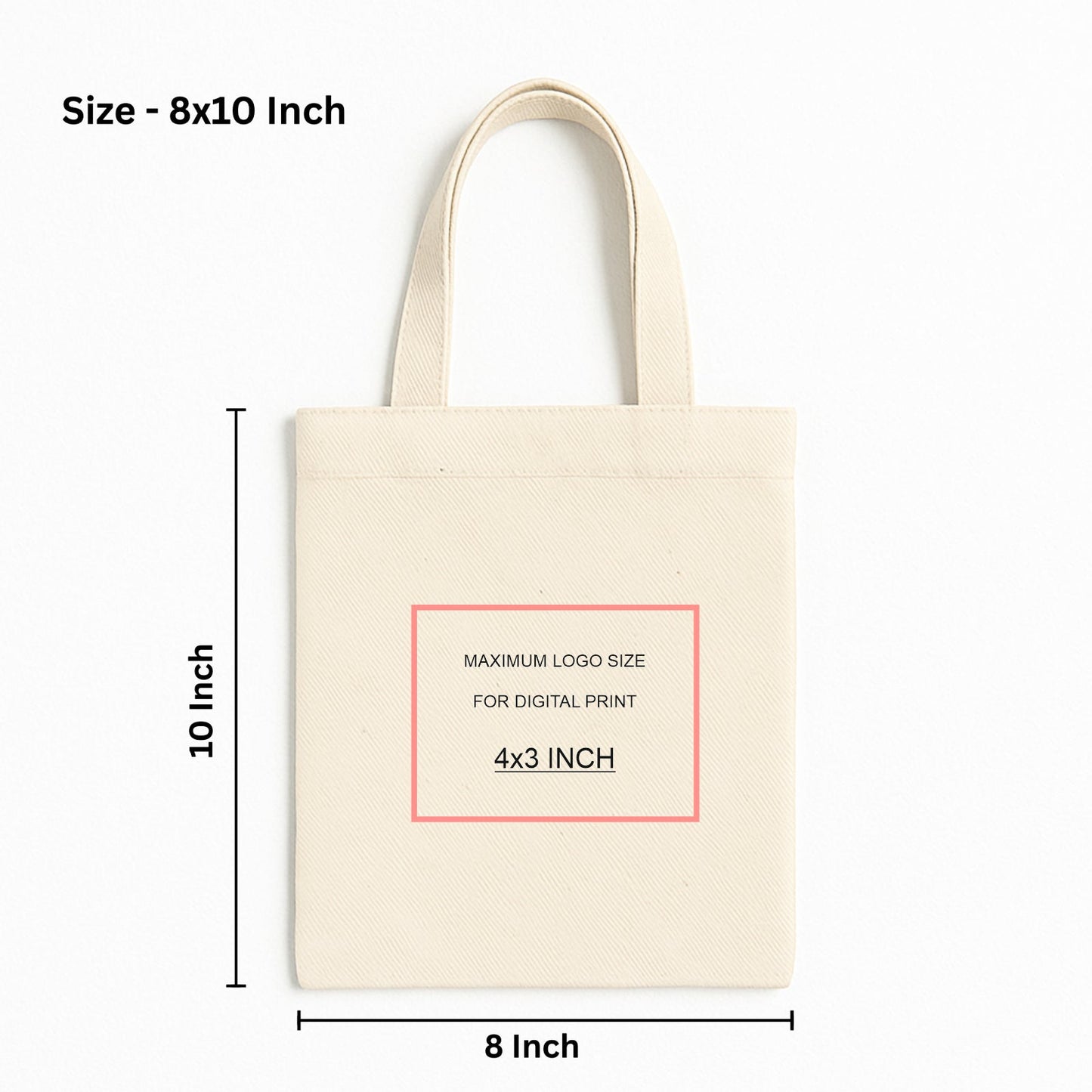 Custom 8x10 Inch Cotton Tote Bag | 150 GSM