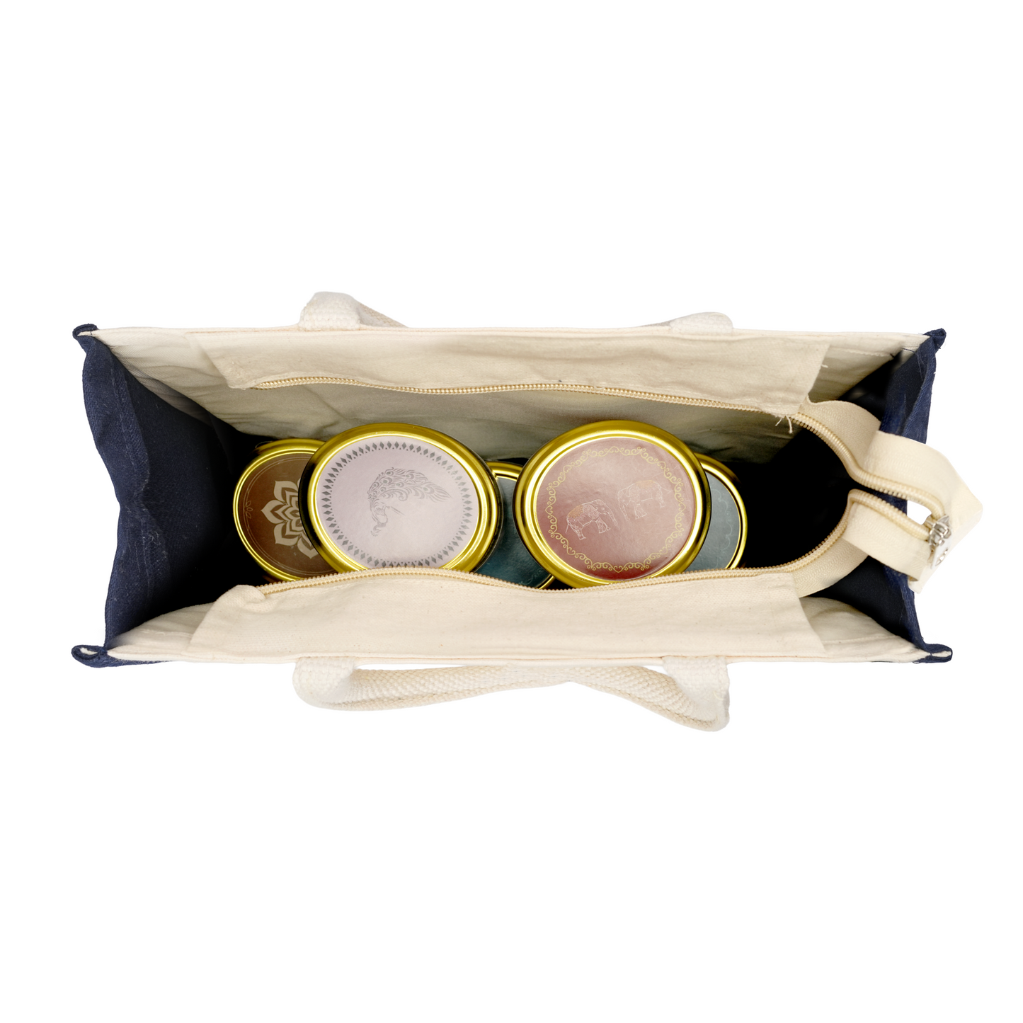 Tribal Beats Warli Hamper Bag - Navy Blue