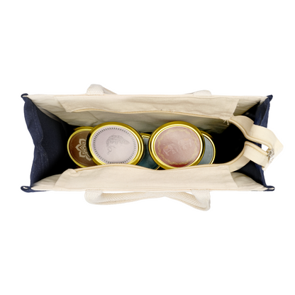 Tribal Beats Warli Hamper Bag - Navy Blue