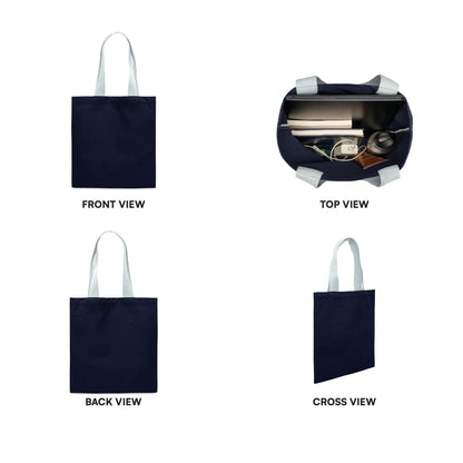 Plain Navy Blue Tote Bag