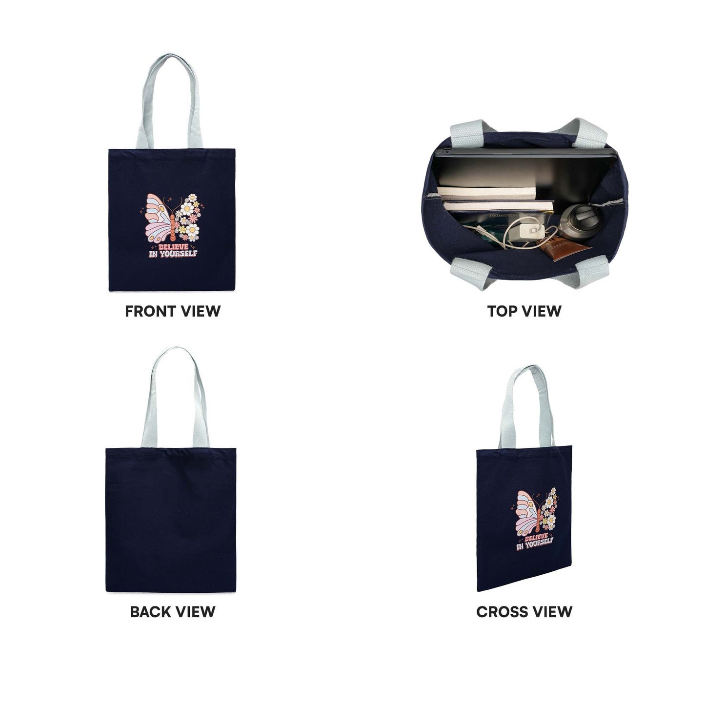 Believe in Yourself Butterfly Tote Bag