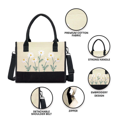 Off-White Floral Tote Bag