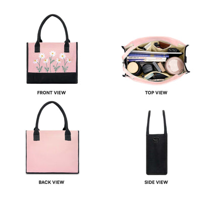 Pink Floral Tote Bag