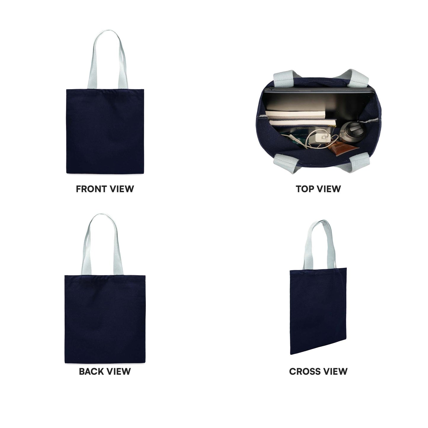 13"x15" Navy Blue Tote Bag