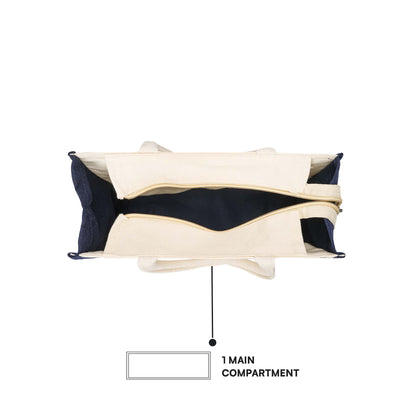 Tribal Beats Warli Hamper Bag - Navy Blue