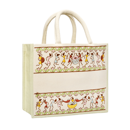 Tribal Beats Warli Hamper Bag - Green