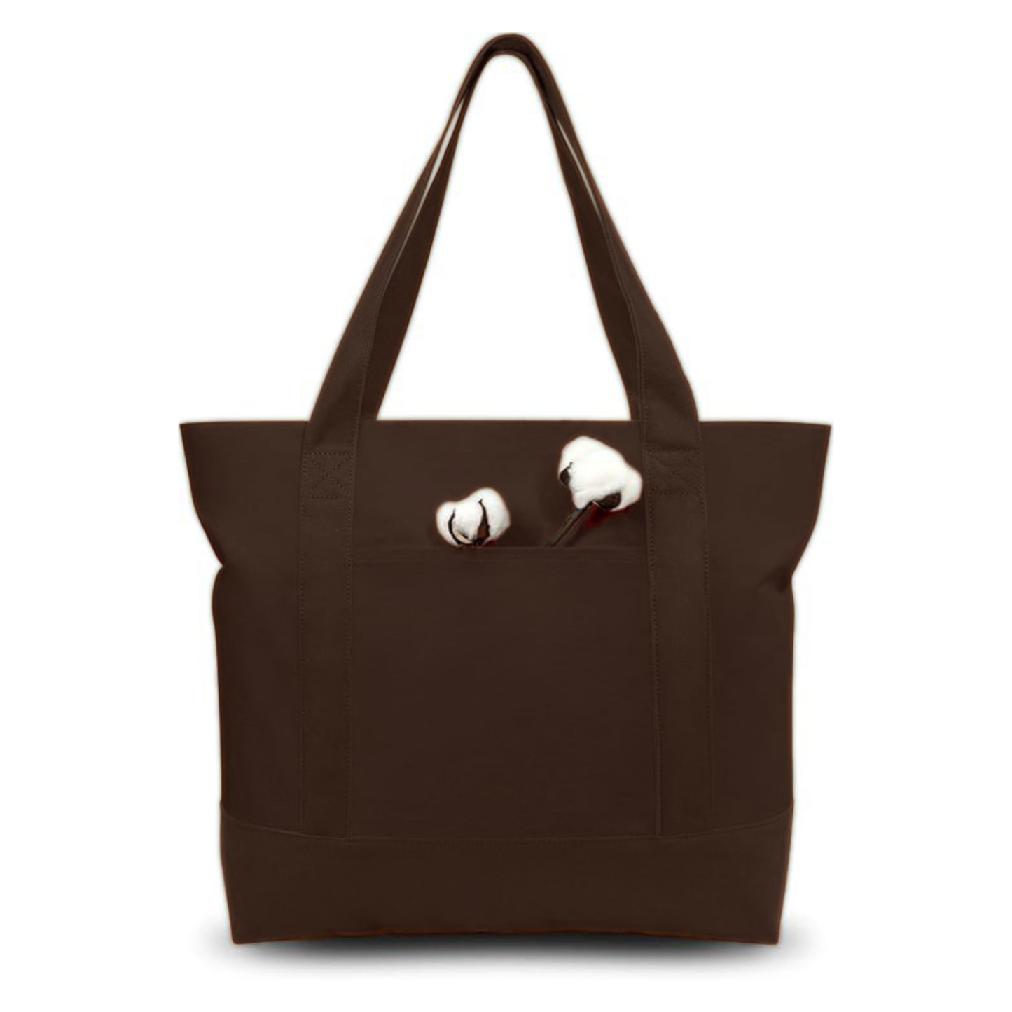 Brown Large Canvas Tote Bag | 19" x 15" x 6"