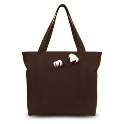 Brown Large Canvas Tote Bag | 19" x 15" x 6"