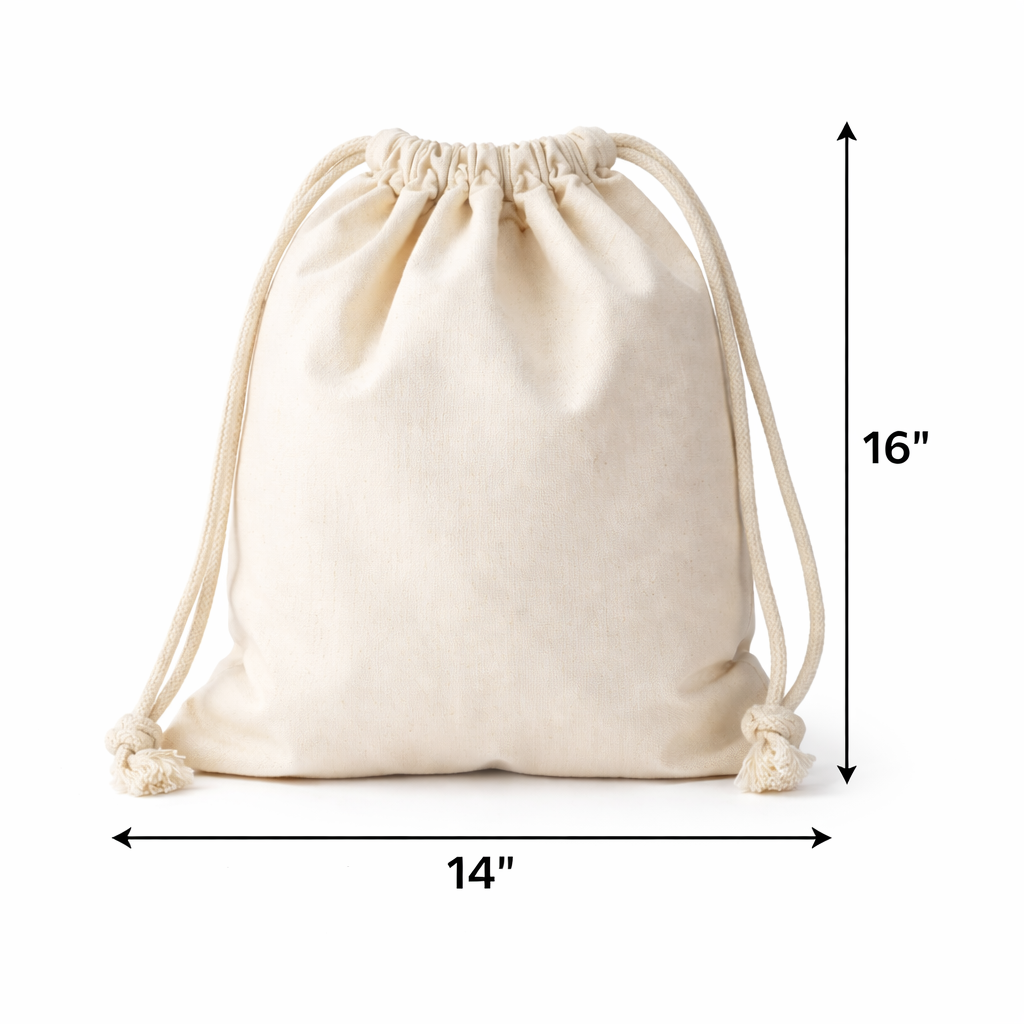 14x16 Inch Cotton Drawstring Bag | 150 GSM