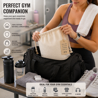 Custom 12x14 Inch Cotton Drawstring Bag | 150 GSM