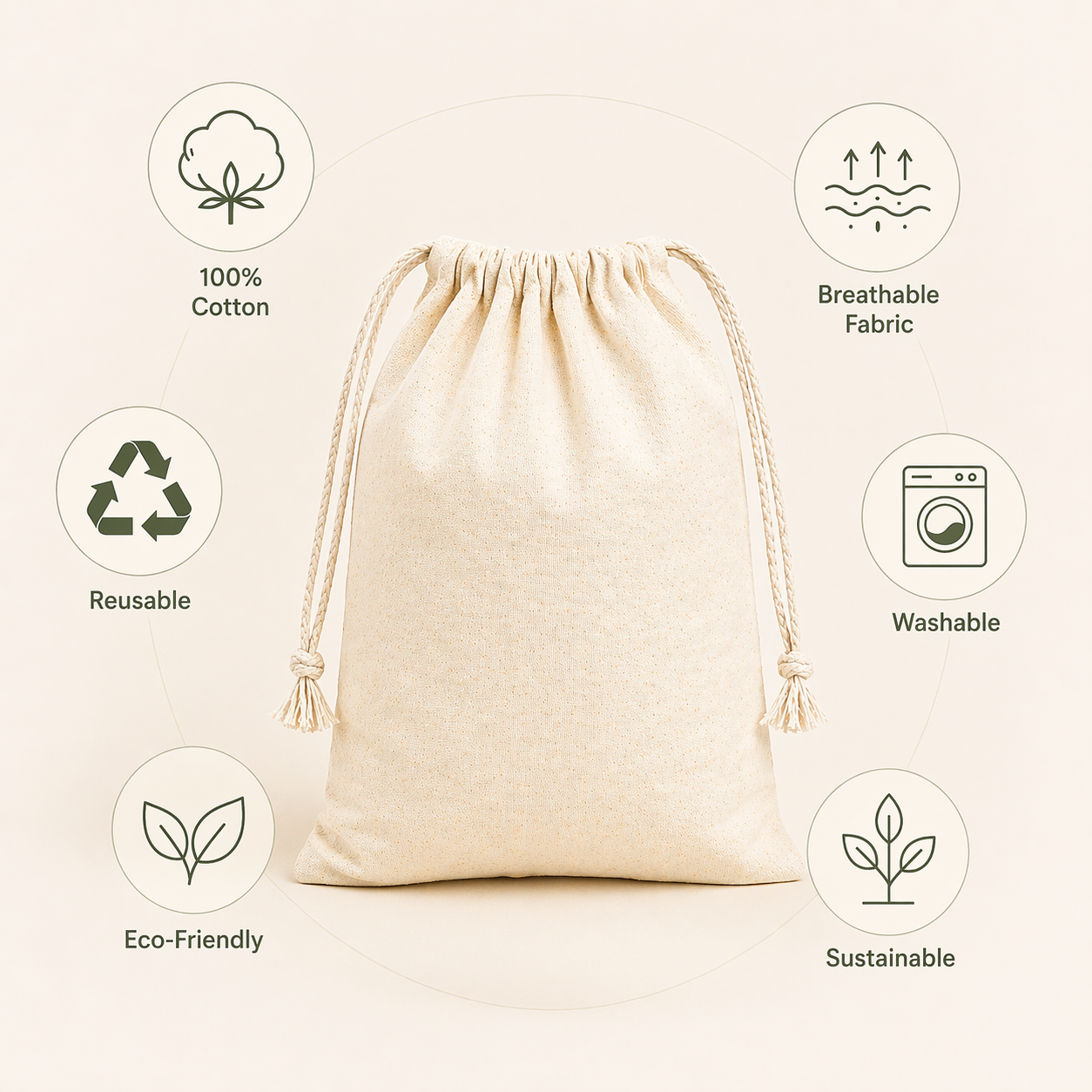 18x20 Inch Cotton Drawstring Bag | 150 GSM