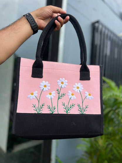 Pink Floral Tote Bag