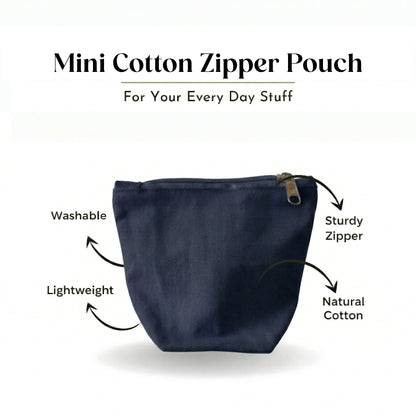 Mini Cotton Zipper Pouch
