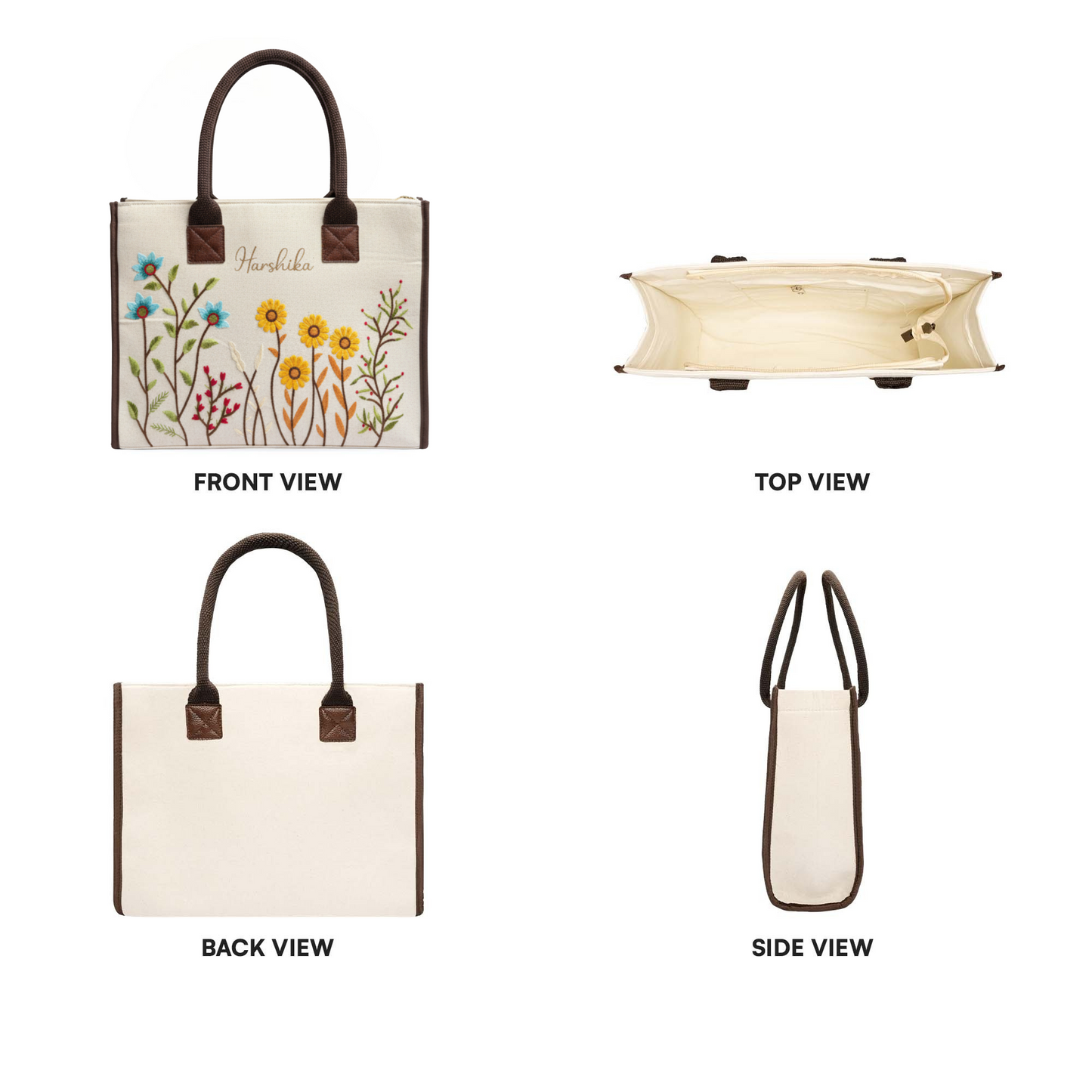 Personalised Sunflower Tote Bag