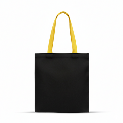 13x15" Plain Black and Yellow Tote Bag