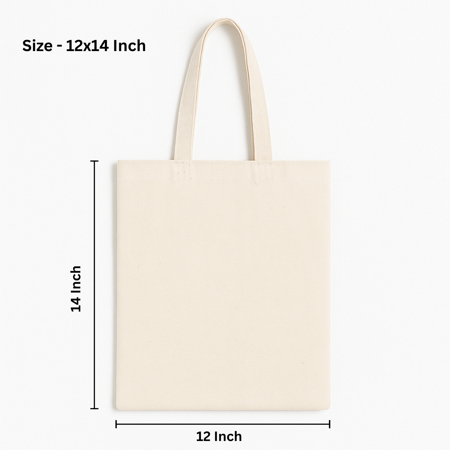 Plain 12x14 Inch Cotton Tote Bag | 220 GSM