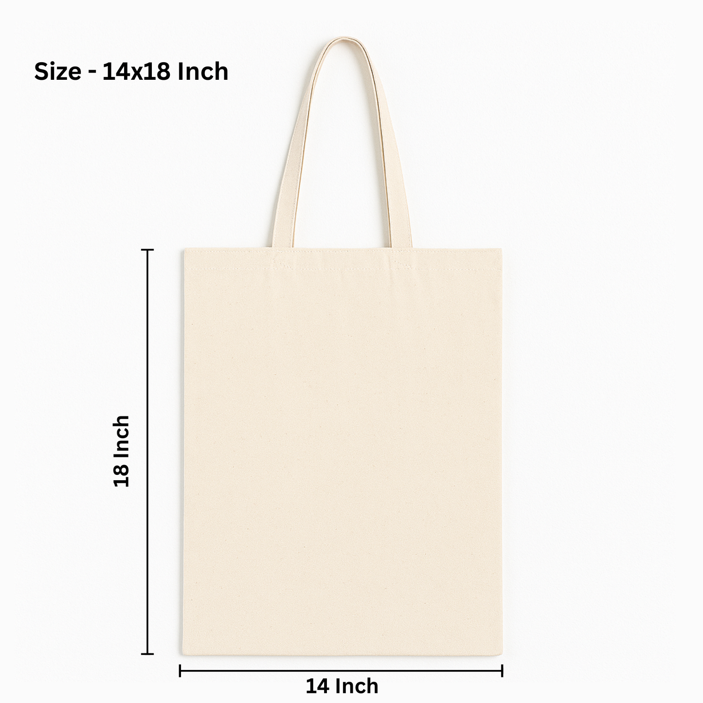 Plain 14x18 Inch Cotton Tote Bag | 220 GSM