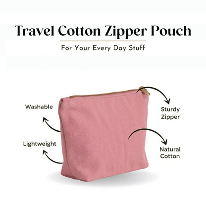Travel Cotton Zipper Pouch