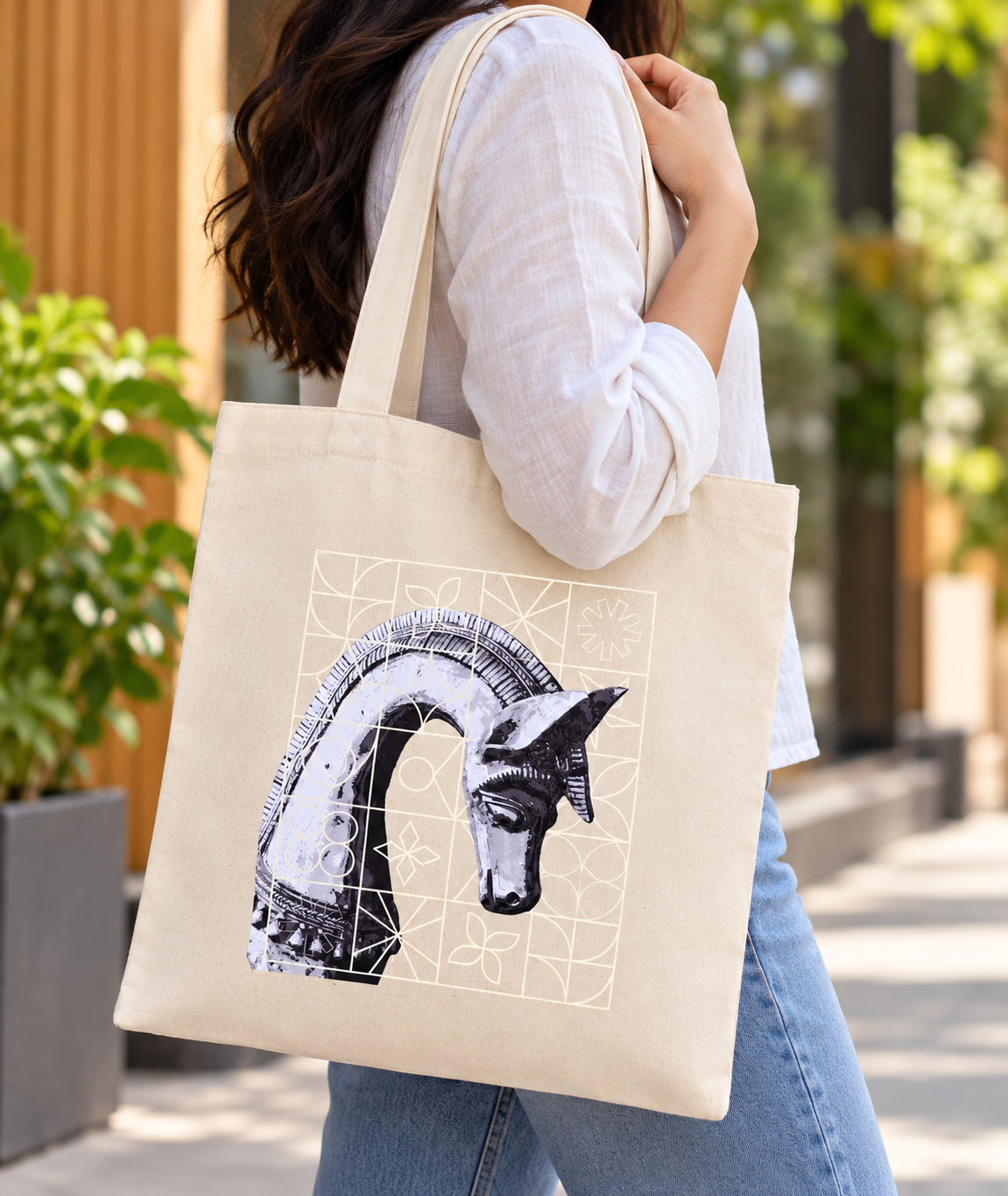 Cotton canvas tote bag lifestyle image